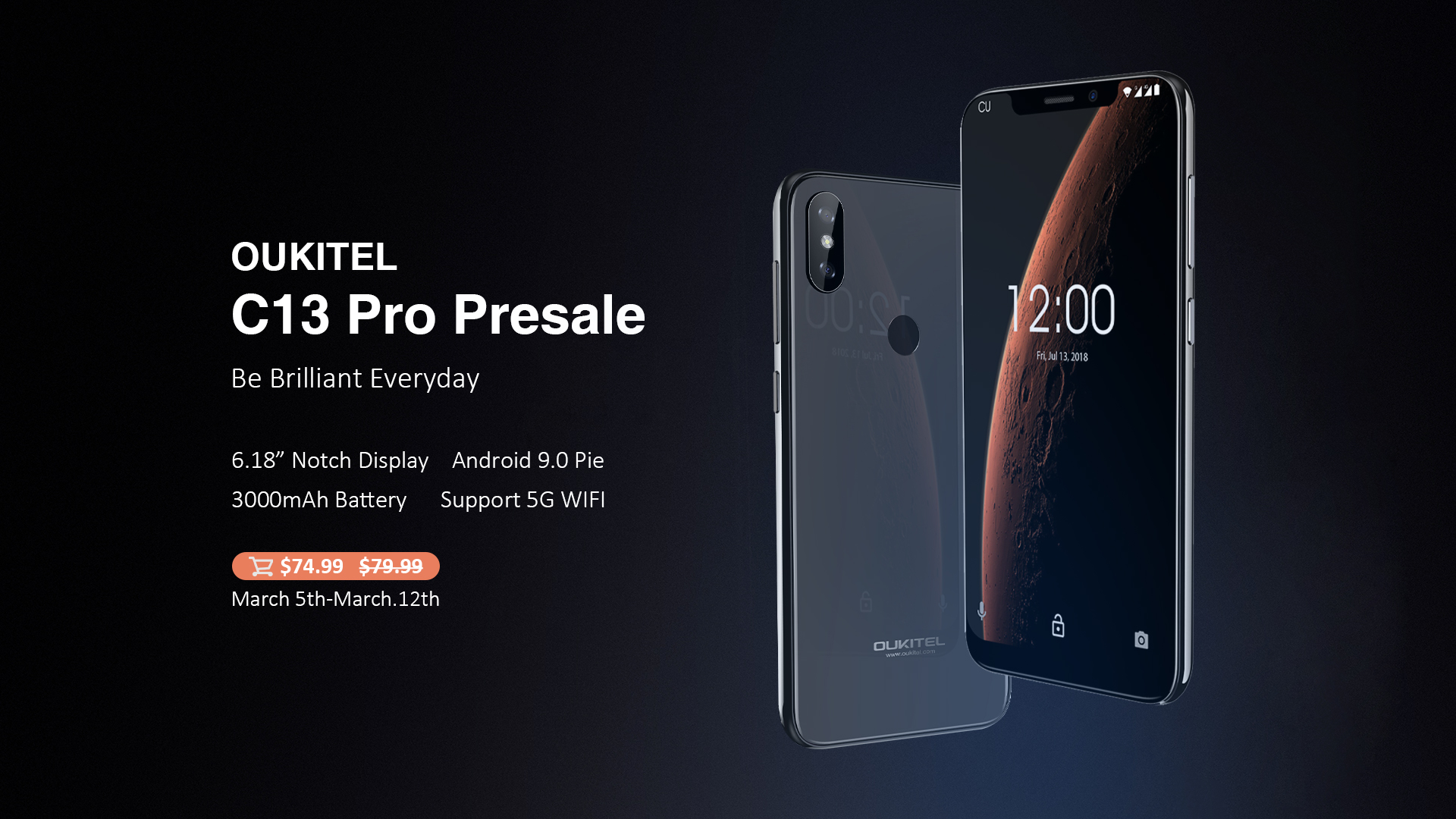 Предварителните продажби на OUKITEL C13 Pro: дисплей с прорез, Android Pie и цена ,99