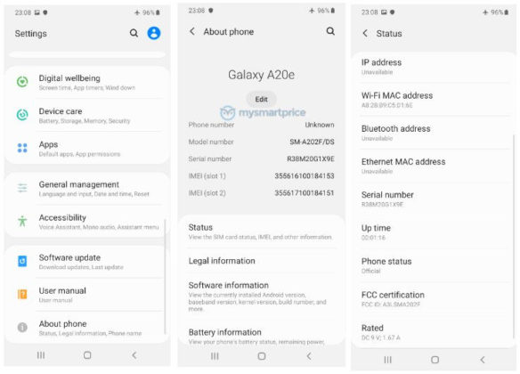 Бюджетният Samsung Galaxy A20e може да е най-компактният в серията Galaxy A