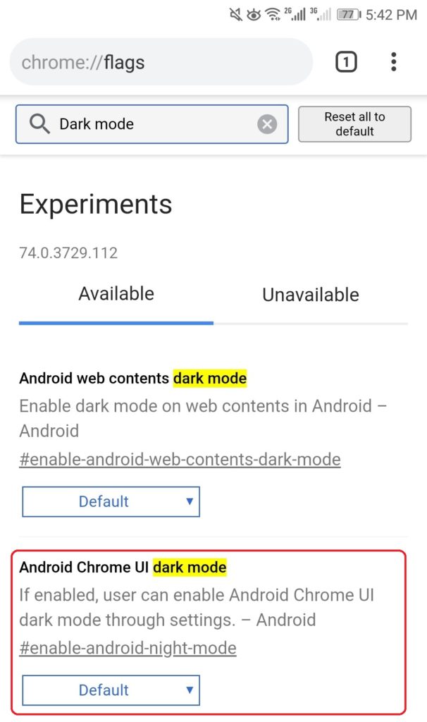 Как да включим нощния режим на Chrome в Android