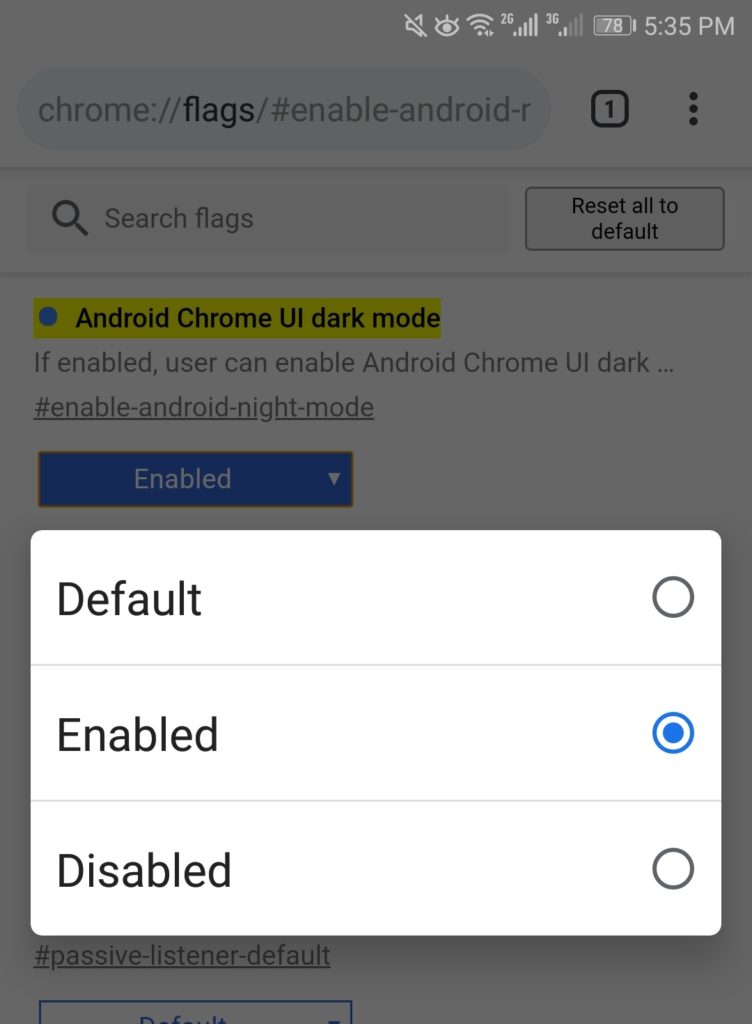 Как да включим нощния режим на Chrome в Android