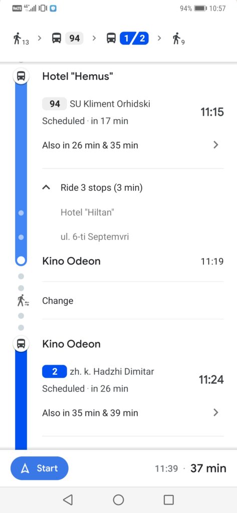 Маршрутите на транспорта в София вече са в Google Maps