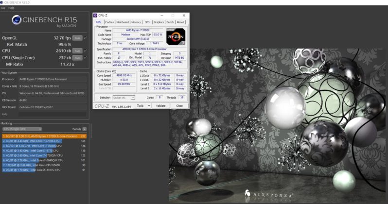 Тестове на процесорите AMD Ryzen 7 3700X и Intel Core i9-9900K при тактова честота 5 GHz