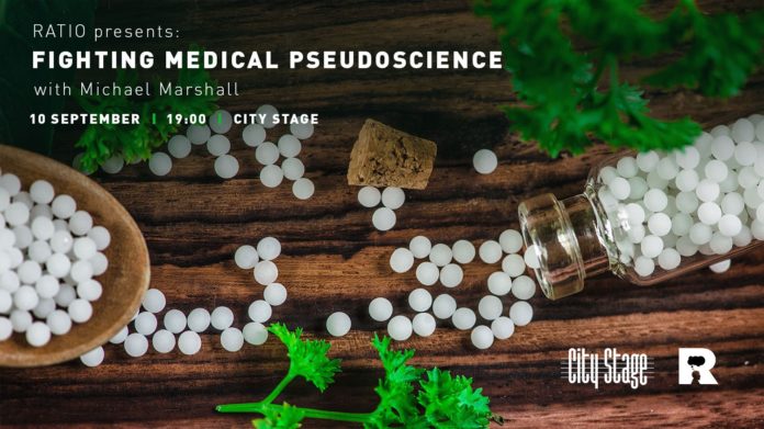 20190910-Press-Release-Fighting-Medical-Pseudoscience Британският скептик Майъл Маршал ще сподели своя опит в борбата с хомеопатията в Обединеното кралство на следващото събитие на Ratio