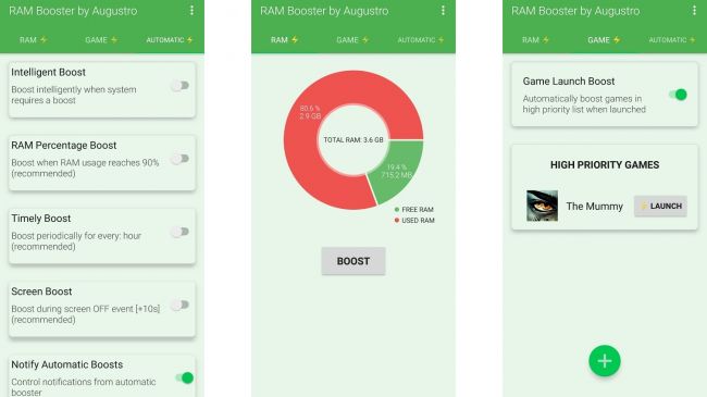 RAM and Game Booster app