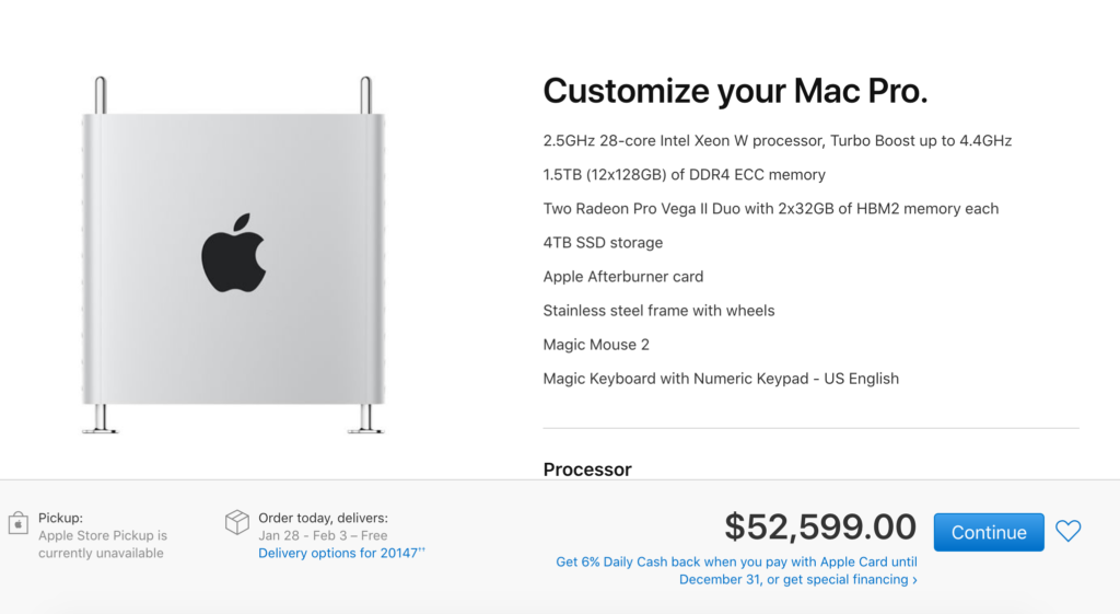 Най-скъпата Mac Pro конфигурация струва 599