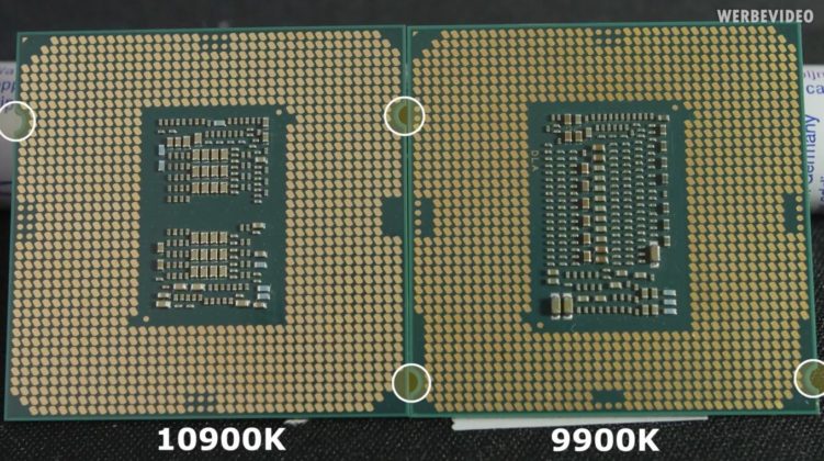 Допълнителните контактни площадки в Intel LGA1200 сокета