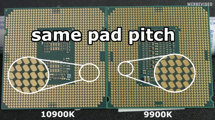 Допълнителните контактни площадки в Intel LGA1200 сокета