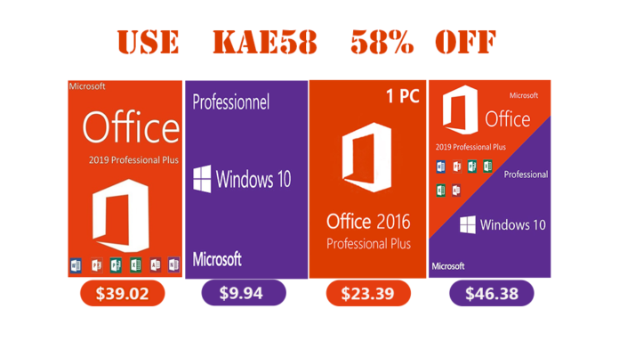 Евтин софтуер от MMORC: продуктов ключ за Windows 10 Pro – $9,94, за Office 2016 Pro – $23,39 и за Office 2019 Pro – $39,02