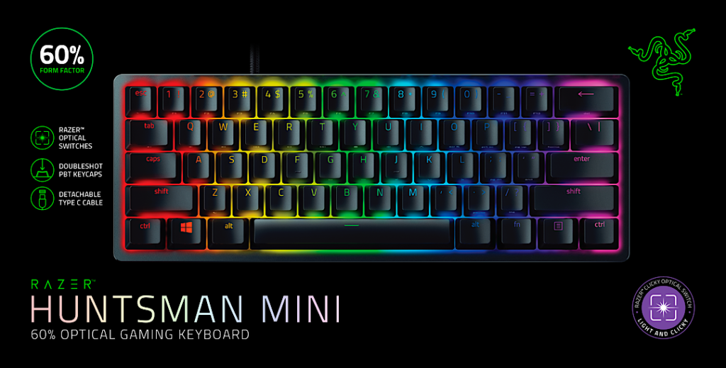 Razer пусна компактната Huntsman Mini гейминг клавиатура