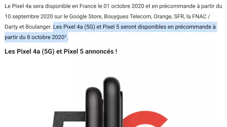 Google се изпусна за премиерната дата на Pixel 5 и Pixel 4a 5G