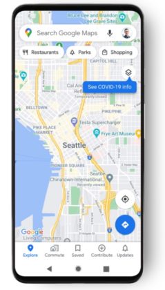 В Google Maps се появи нов слой показващ данните за заболеваемостта от COVID-19