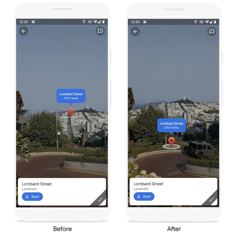 Google подобри работата на Live View в картите