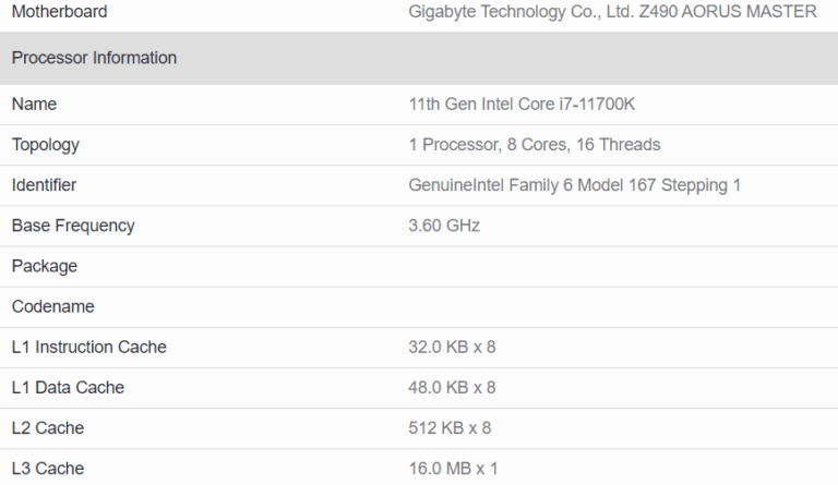 Процесорът Intel Core i7-11700K в Geekbench 5 изпревари Ryzen 9 5950X с 8%