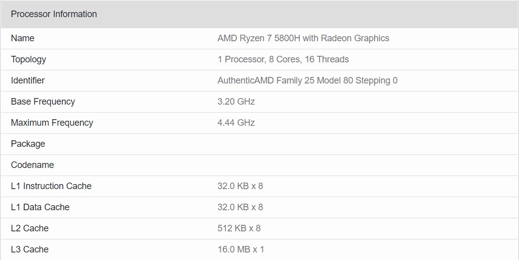 Хибридният процесор Ryzen 7 5800H показа много добри резултати в Geekbench 5