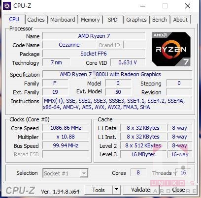 AMD Ryzen 7 5800U предлага много висока едноядрена производителност