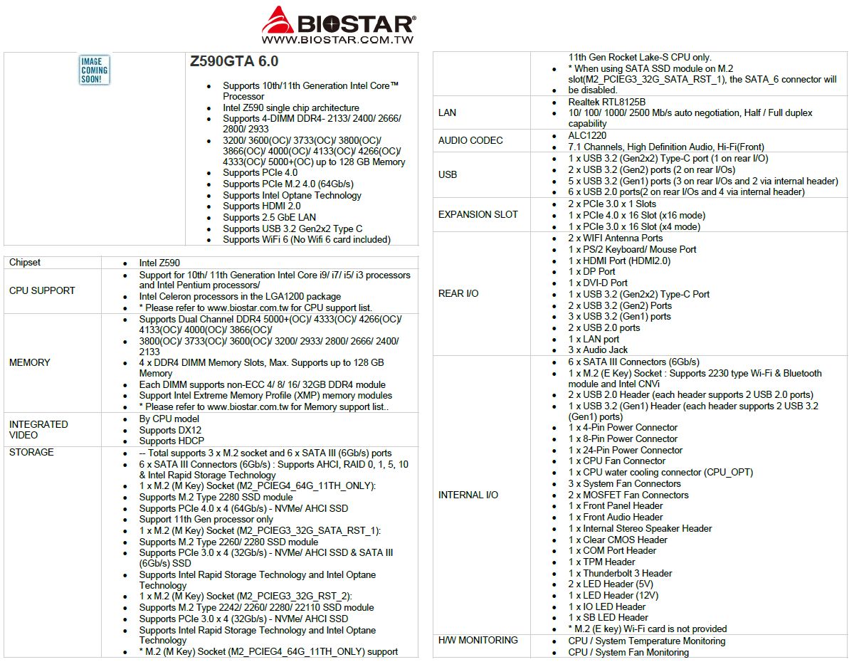 Biostar потвърди възможността за овърклок на оперативната памет при дънни платки с чипсетите Intel B560