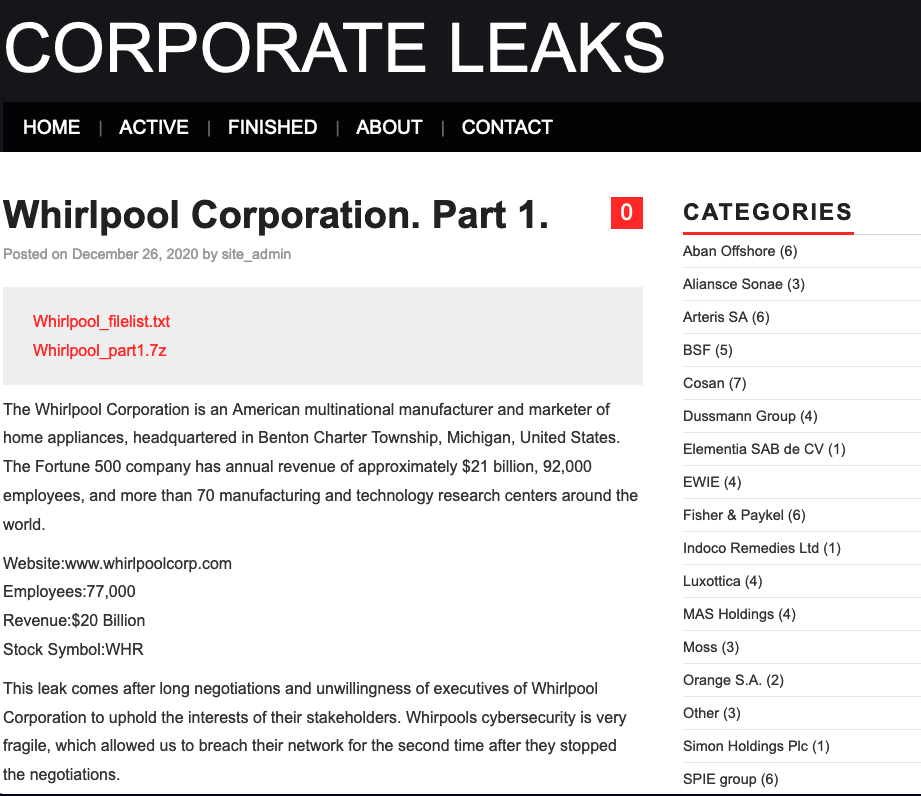 Whirlpool пострада от рансъмуер
