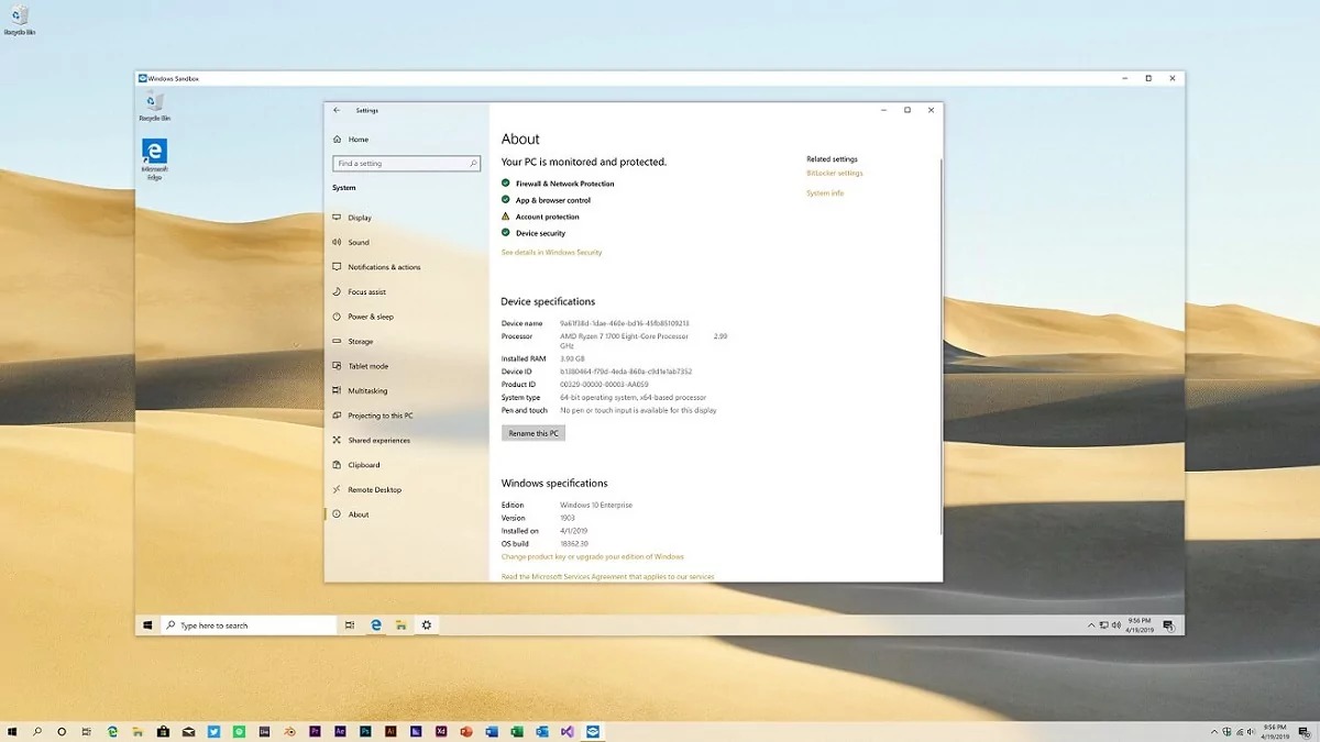 Microsoft значително подобри работата на пясъчника в ОС Windows 10