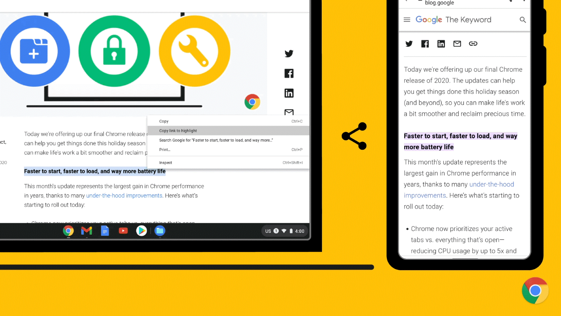 В Chrome 90 се появи функция за бърз преход към маркиран текст