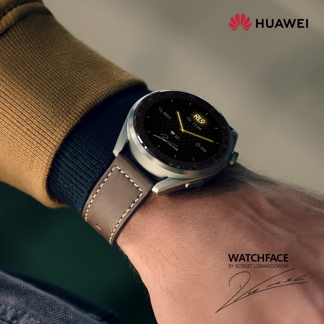 Серията HUAWEI Watch 3 идва с ексклузивен циферблат с подписа на Робърт Левандовски