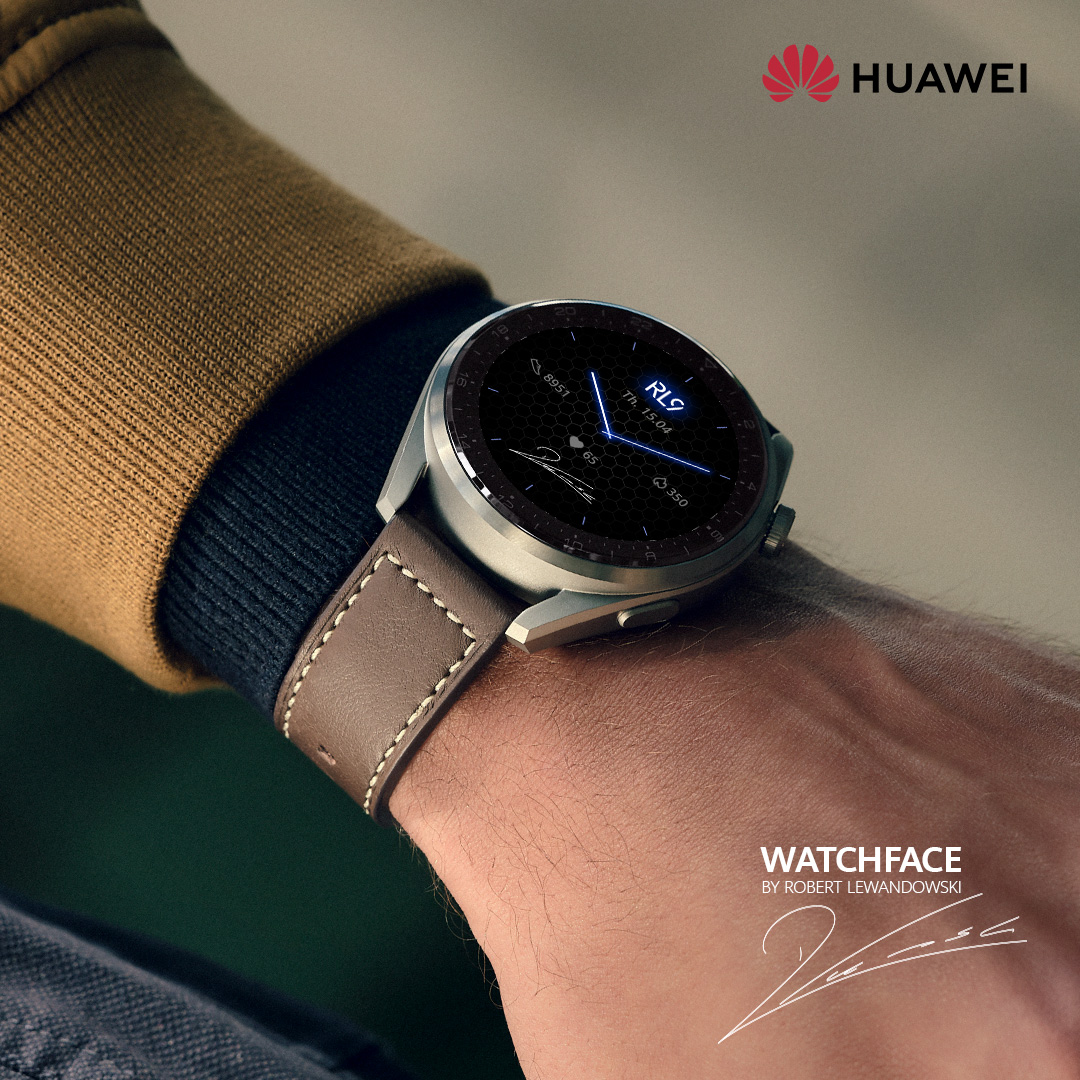 Серията HUAWEI Watch 3 идва с ексклузивен циферблат с подписа на Робърт Левандовски