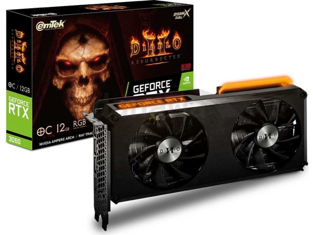 130075-Emtek-GeForce-RTX-3060-Diablo2-1 Emtek пусна видеокартите GeForce RTX 3060 и RTX 3070 Ti в стил Diablo II: Resurrected
