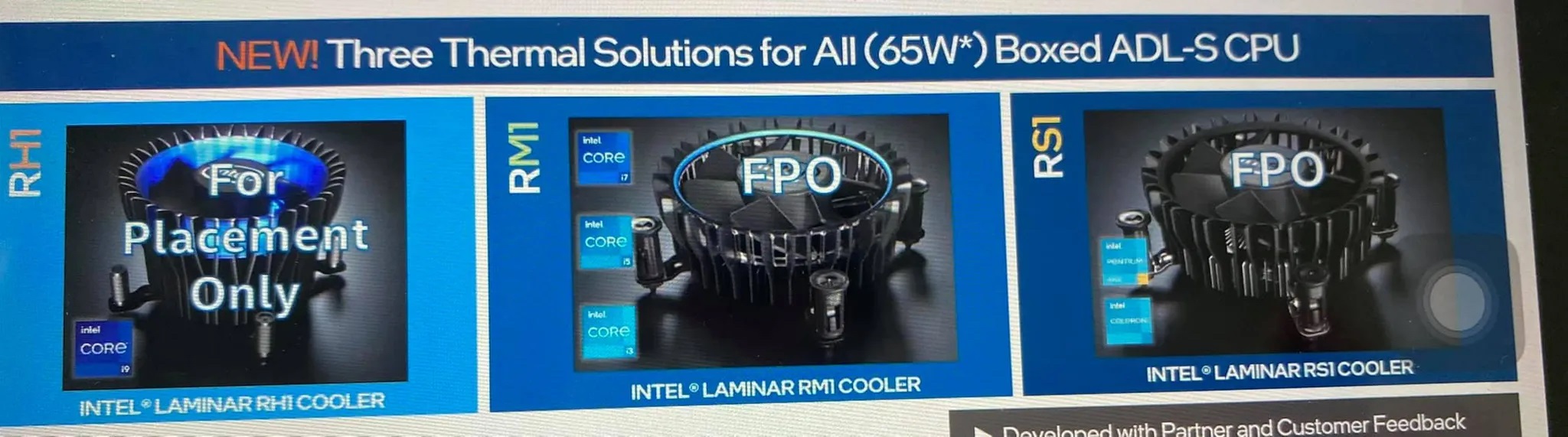 Intel ще комплектува 12-тото поколение 65W процесори Core с подобрени охладители
