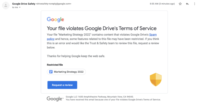 Google започва да ограничава достъпа до някои файлове в Drive
