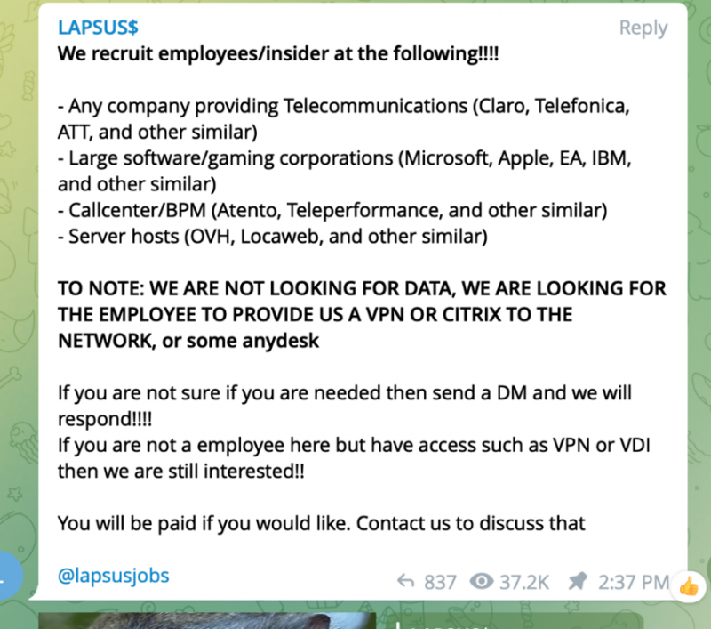 Арестуваха младежи, свързани с Lapsus$