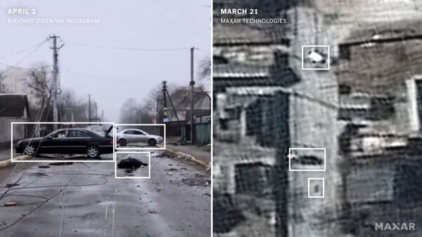 Снимки от сателит могат да помогнат на разследването за военни престъпления в Буча, Украйна
