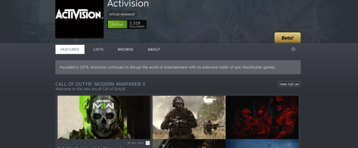 Screenshot 2022-07-20 at 21-26-44 Steam Publisher Activision Activision се завръща окончателно в Steam