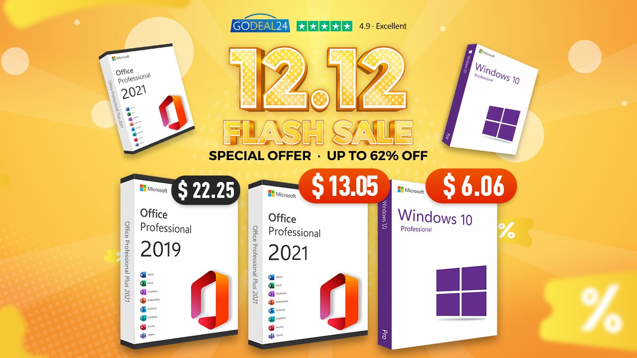 По случай 12.12 магазинът Godeal24 предлага Windows 10 и Office 2021 при най-ниски цени