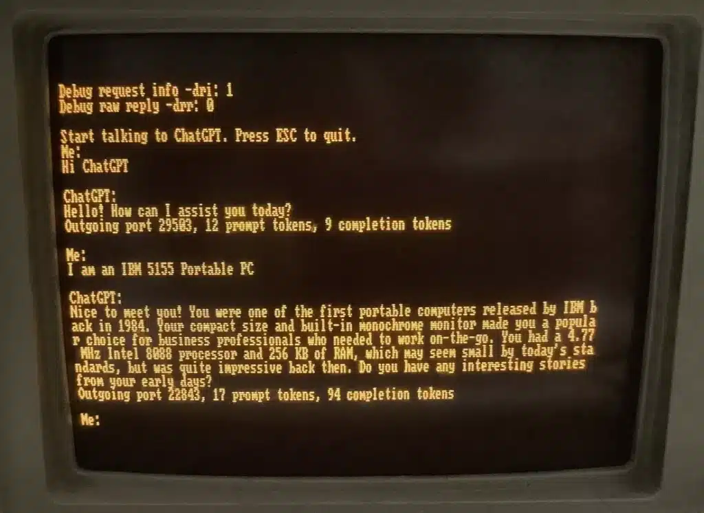 Как един технологичен любител успя да подкара ChatGPT на IBM PC от 1984 година