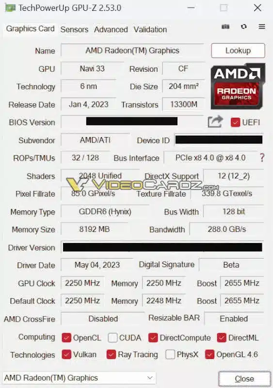 Нов лийк потвърждава спецификациите на AMD Radeon RX 7600 преди предстоящото ѝ пускане на пазара