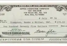 Подписан чек от Стив Джобс, от годината на основаване на Apple, се очаква да бъде продаден за огромна сума