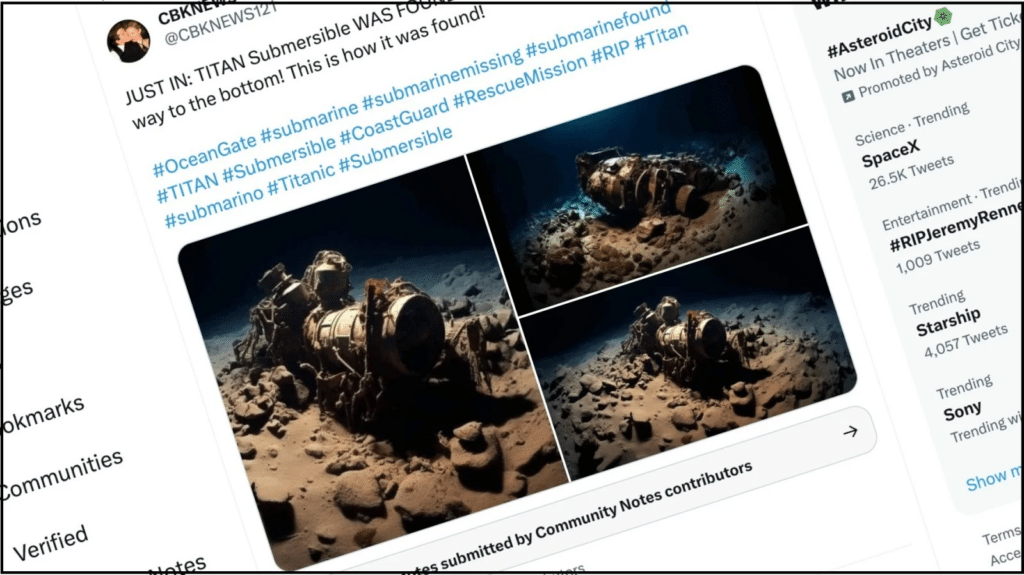 Социалните мрежи са залети с фалшиви снимки на подводницата „Титан“