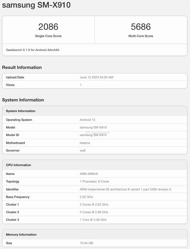 Galaxy Tab S9 Ultra се появи в бенчмарковете