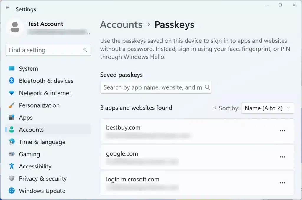 В Windows 11 се тества възможността за влизане в уебсайтове с пръстов отпечатък или лицево разпознаване