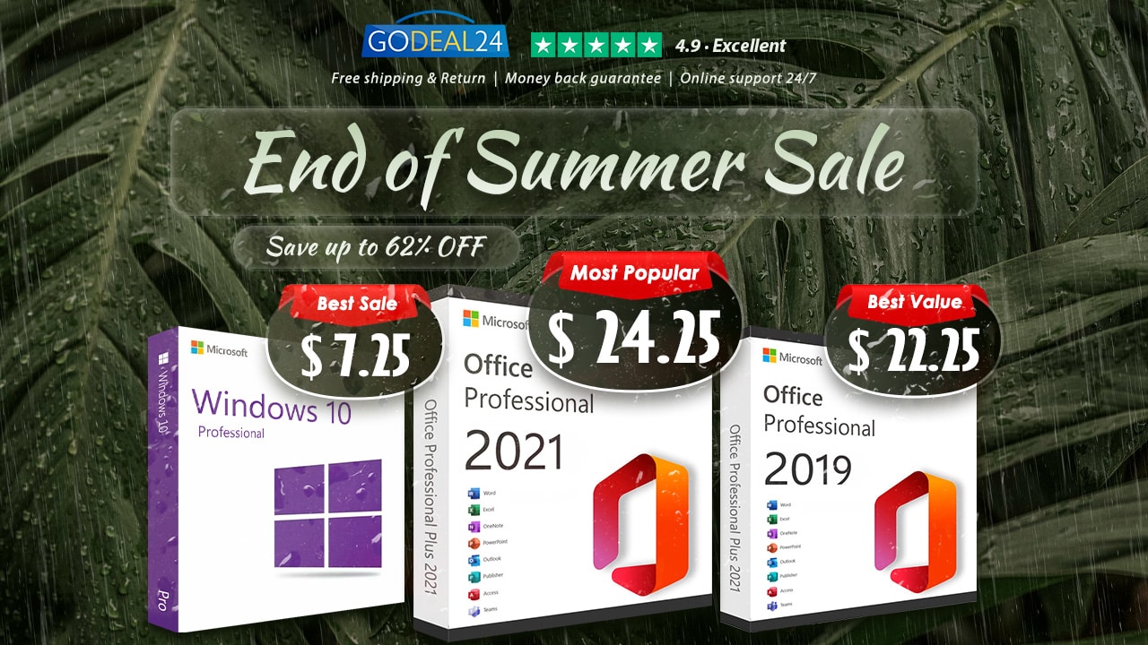 Godeal24 е мястото, където се продават само оригинални продуктови ключове – Office 2021 за ,25 и Windows 10 за ,25