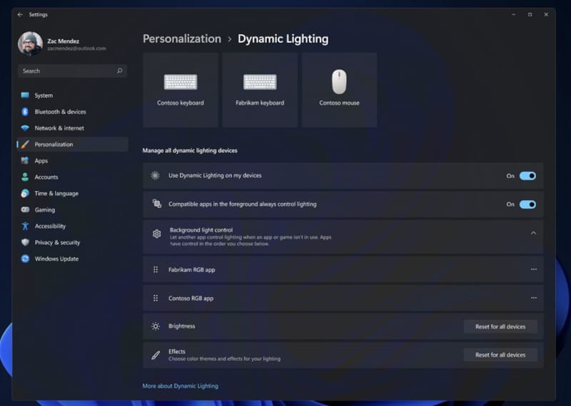 Вградената функция за контрол на RGB подсветката в Windows 11 вече е достъпна за всички потребители