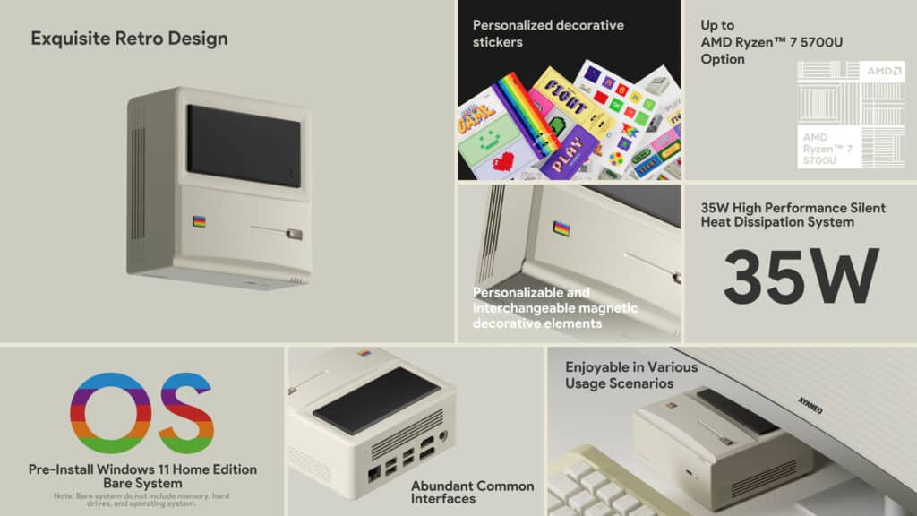 Представен е AYANEO AM01 – мини компютър в стила на класическия Apple Macintosh от 1984 година