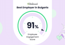 SiteGround води сред най-добрите работодателите в България, отчитайки 91% ангажираност на своя екип