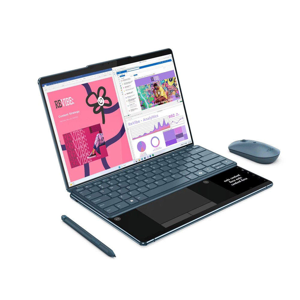 Lenovo анонсира Yoga Book 9: трансформиращ се лаптоп с два OLED дисплея