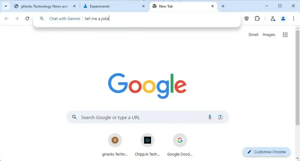 Google интегрира чатбота Gemini в Chrome. Ето как може да бъде включен