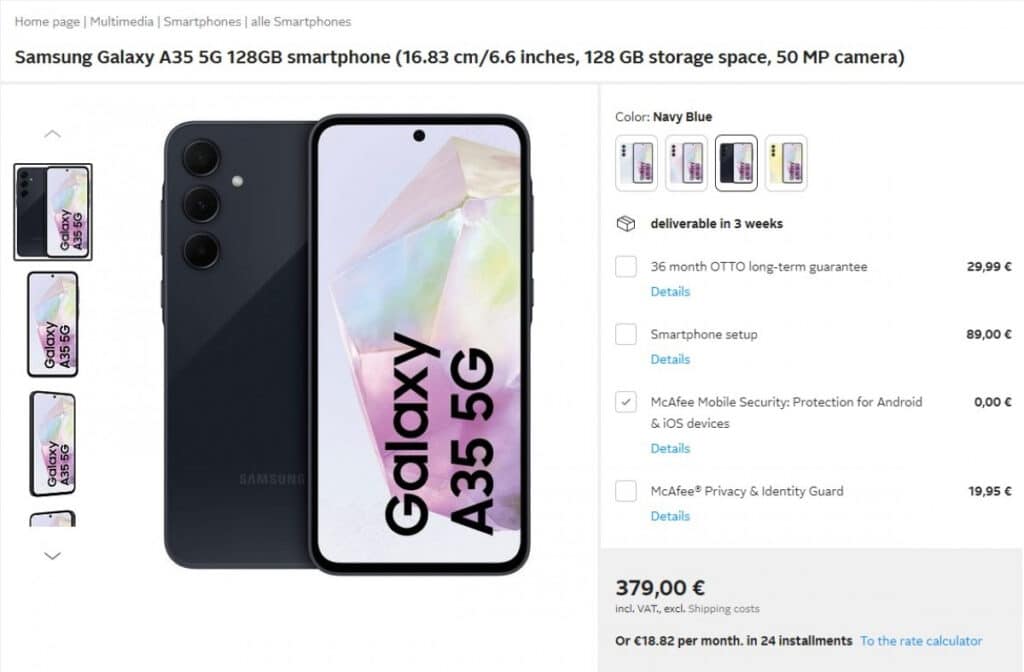 Samsung Galaxy A55 и Galaxy A35 започнаха да се продават преди обявяването им, цените варират от €380 до €530