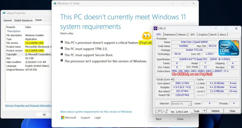 Отново се започва: за инсталирането на тестовата Windows 11 24H2 build 26080 задължително е необходим процесор с поддръжката на SSE4.2 инструкциите