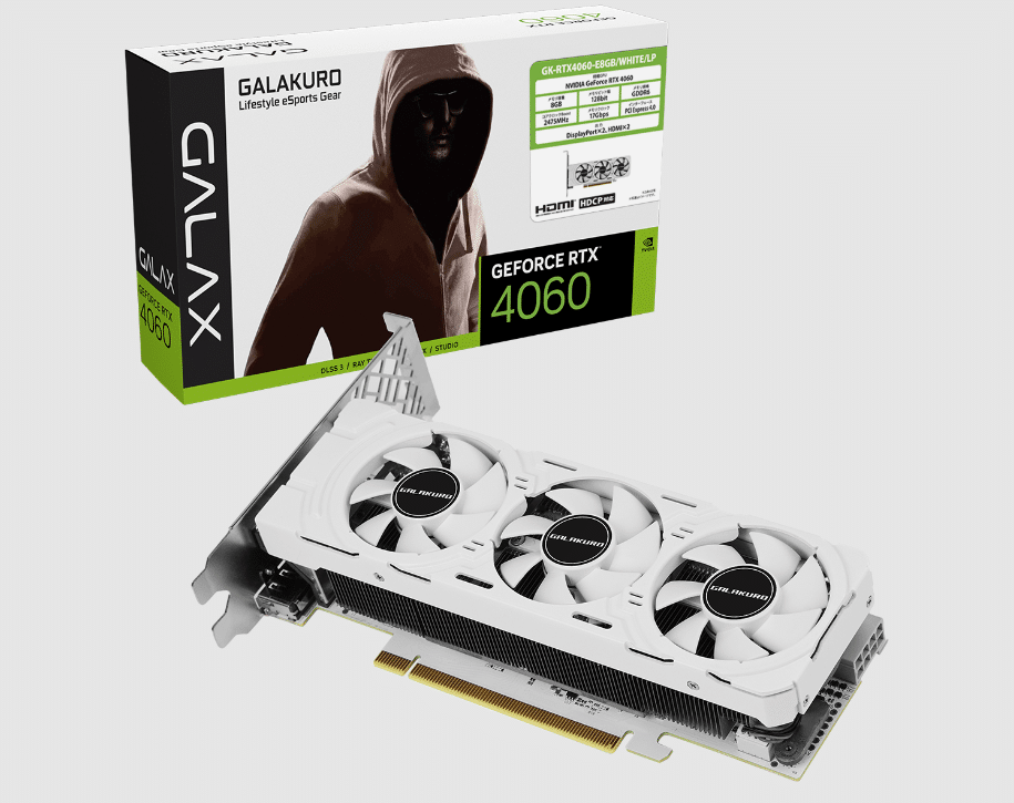 GALAX представи нископрофилната GeForce RTX 4060 с три вентилатора и бяла платка