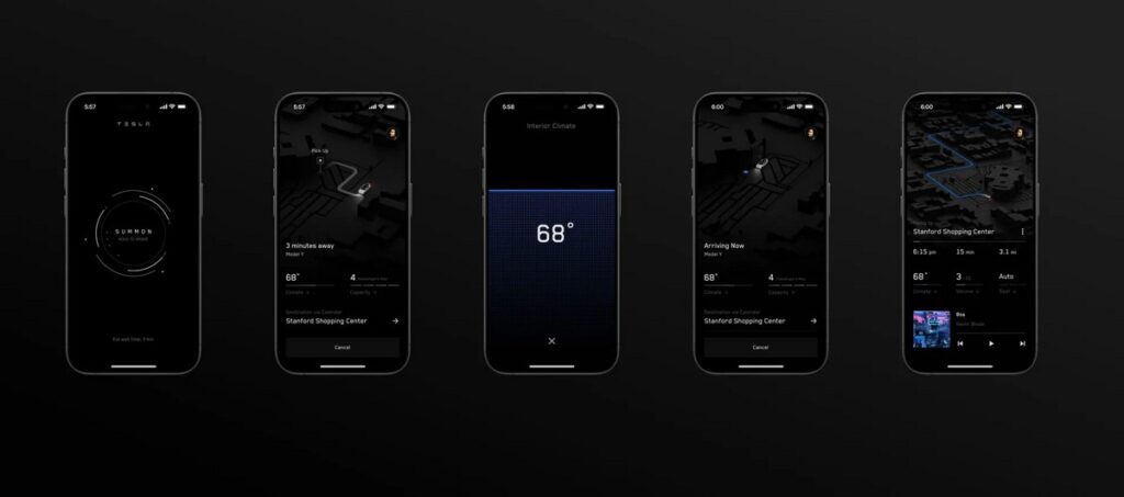 Tesla показа как ще се извикват роботaкситата през фирменото мобилно приложение
