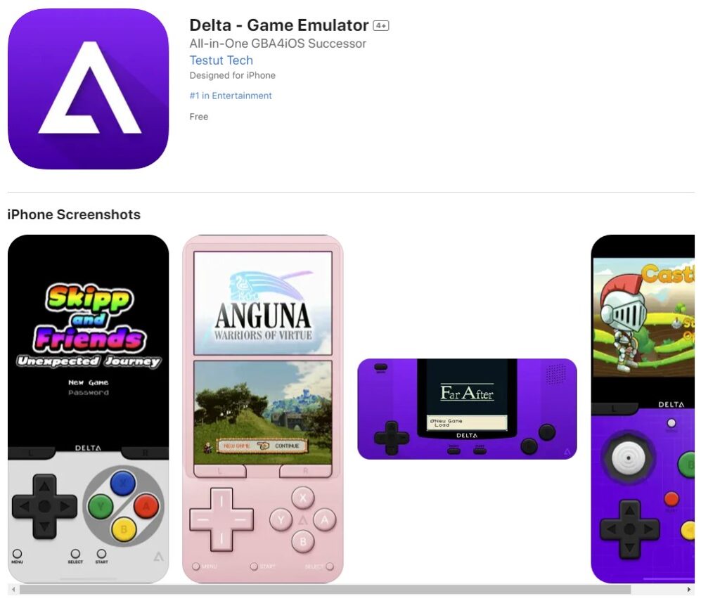 В App Store все пак бе качен универсалния емулатор Delta. Но е и за потребителите от Европейския съюз