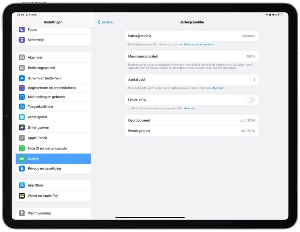 Новите iPad разполагат с меню за изправност на батерията, което включва брояч на циклите и опция за ограничаване на зареждането до 80%